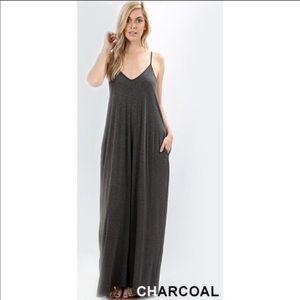 NWT Charcoal Gray Maxi Dress XL Couture Gypsy
